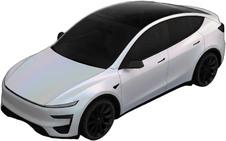 AI-rendered satin pearl white wrap concept with a cool sheen