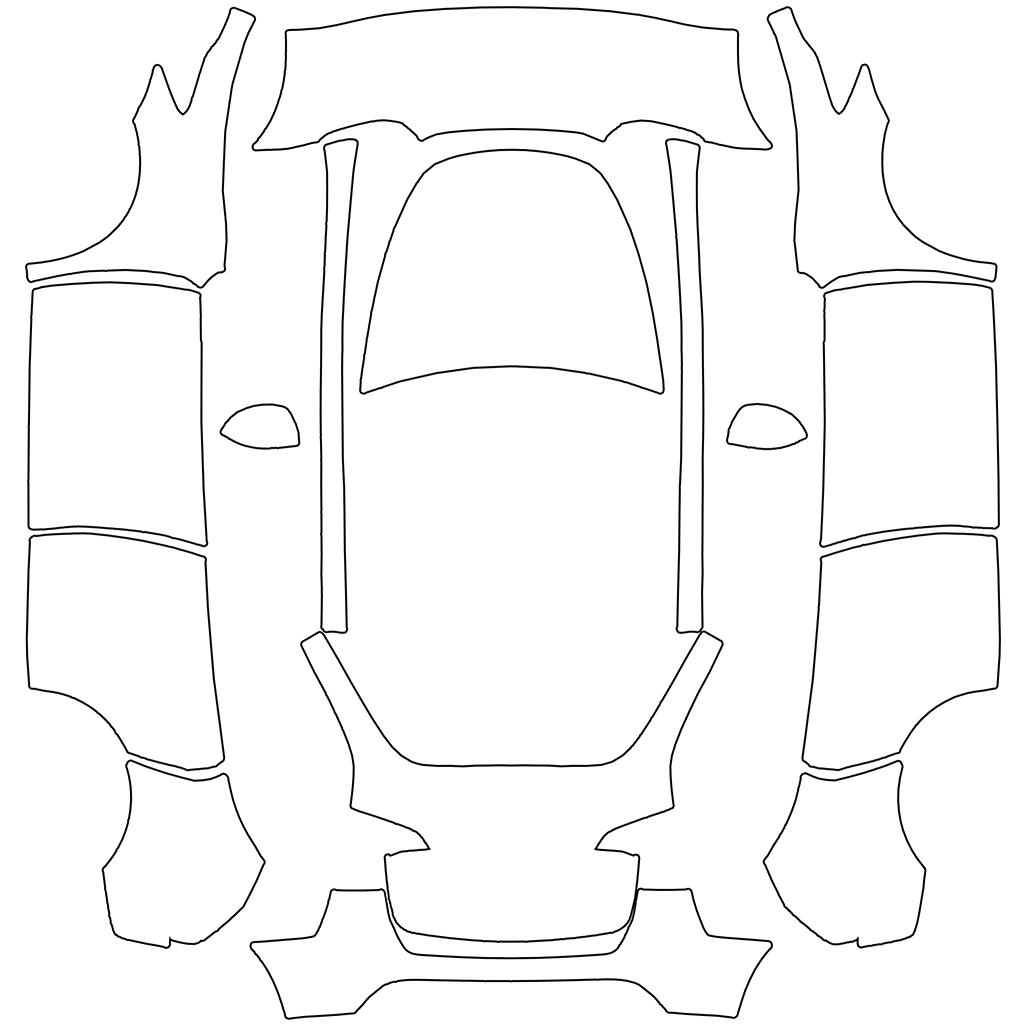 Tesla's official blank wrap template for the Model Y, every body panel laid out flat